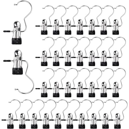 30 stk. bærbare skridsikre rustfrie tøjstænger, tunge D