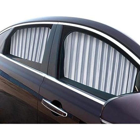 Bilsidevindu solskjerming (2 stk, sølv), magnetiske bilgardiner for å blokkere UV-stråler og beskytte personvernet