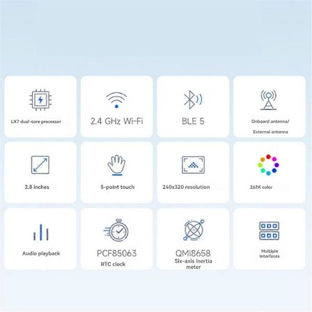 ESP32-S3 -kehityskortti, 2,8 tuuman kosketusnäyttö, LVGL/GUI, tukee WiFi Bluetooth SPI -liitäntää ESP32-S3-Touch-LCD-2.8