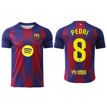 25-26 FC Barcelona Hjemme NO.8 PEDRI Uniform Fodbold T-shirt S-2XL