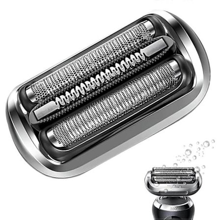 73S Sølv Udskiftningshoved & 1 børste 50-R1000S/50-B1300S 6075Cc til Br-aun Series 5/6 Br-aun Barbermaskine (Sølv)