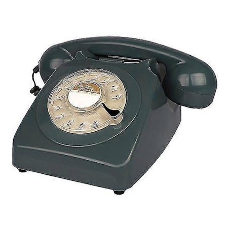 Telefon med dreieskive, retro, gammeldags fasttelefon, klassisk telefon med ledning, metallbjelle og ringefunksjon, hjemmeinnredning - Perfet