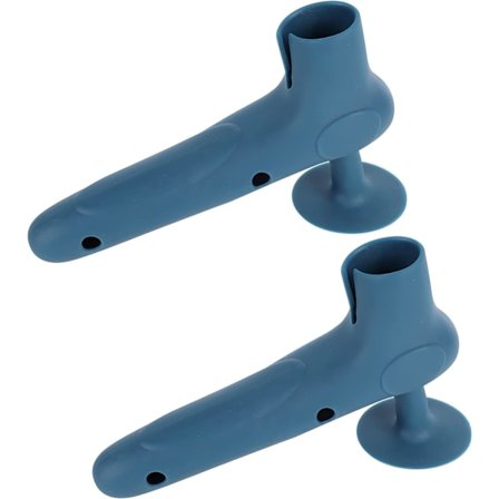 2 st dörrstopp väggskydd L-forma silikon dörrhandtag stötfångare (blå)