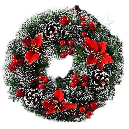 Julekrans, Dørkrans Jul Juledekorasjon Krans Julekrans Med Kuler Håndlaget Julekrans 32Cm [DB]