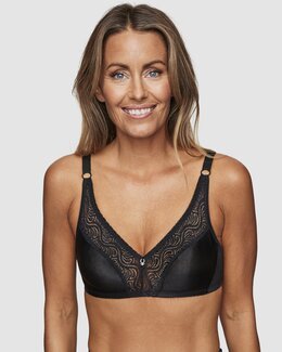 Glitter Muotoonprässätyt pehmeät rintaliivit Musta-D90/95-Swegmark