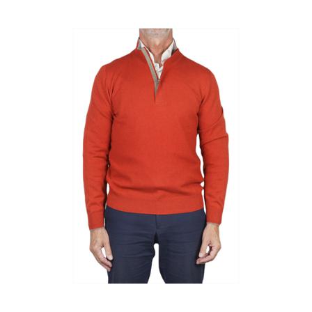 Gran Sasso V-neck Knitwear , Oranje , Heren , Maat: S Truien & Vesten