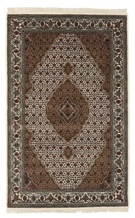Täbriz Royal Teppich Handgeknüpft 118X190 Schwarz/Braun Indien