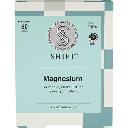 Shift Magnesium 60 tabl, Helse & Madvarer, Mineraler, Magnesium