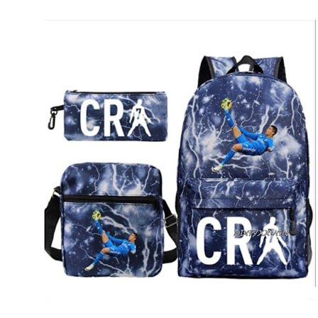 Fotboll Messi Unisex Skolväska Student Ryggsäck