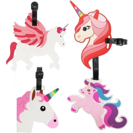 Rejsetaske Bagagemærker, Enhjørning Rejsetaske Rejse-ID-Mærkeholder, PVC-Identifikationsmærkeholder til Rygsæk