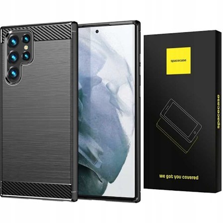 Spacecase Cover Till Samsung Galaxy S22 Ultra Black Carbon