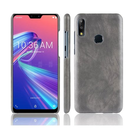 Asus ZenFone Max Pro (M2) läderfodral med litchi textur - grå