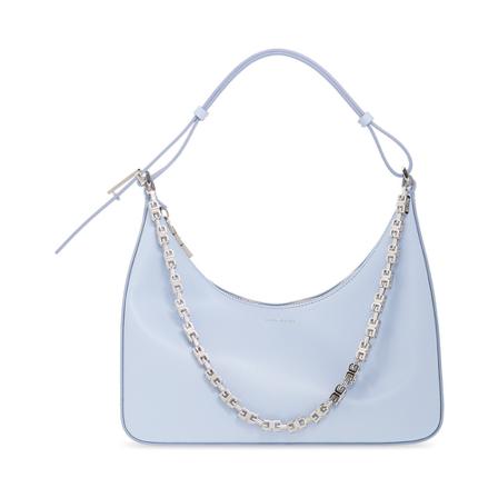 Givenchy, Moon Cut Out shoulder bag Blauw, Dames, Maat:ONE Size,leer