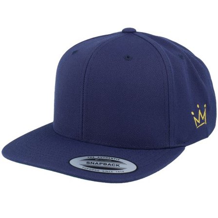 Iconic - Blå snapback Keps - Crown Side Embroidered Navy Snapback @ Hatstore