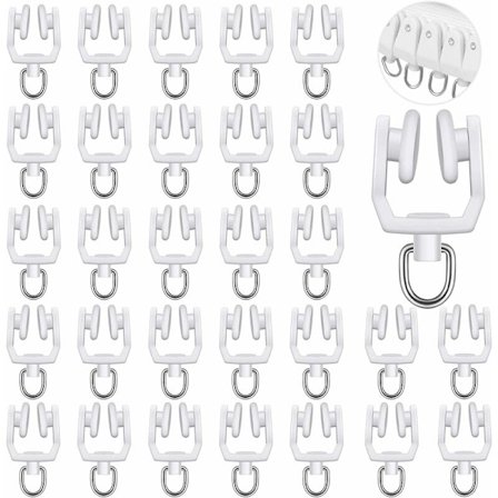 30 Gardinrulle Ruller - Lydløse Remskiver til Gardinstænger - Gardinskinner til Vinduer, Døre og Brusere