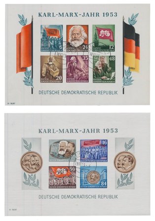 DDR 1953 - MICHEL blok 8B+blok 9B - Miniark - Stemplet