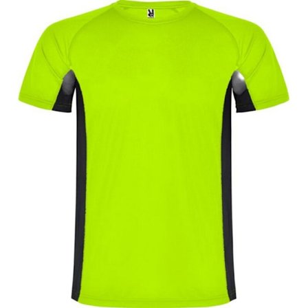 Roly Barn/Barn Shanghai Kortärmad Sport T-shirt 12 År Fluro Grön/Solid Svart