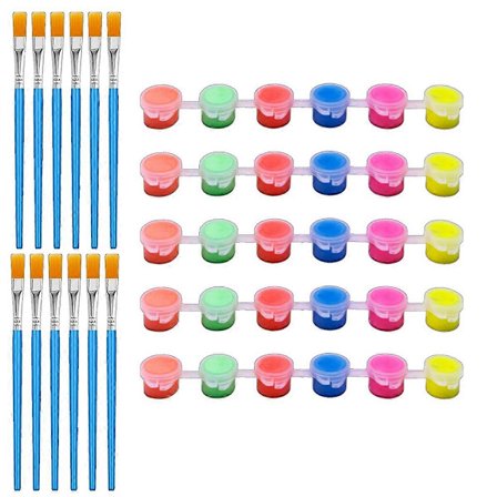 6 Sett Selvlysende Maling med Pensler 17 x 2 x 2 cm (FMY)