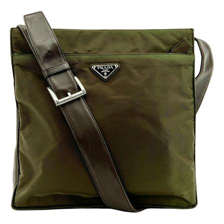 Prada Vintage, Pre -owned Leather Crossbody Bag Groen, Dames, Maat:ONE Size