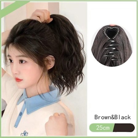 Mikro-krøllet langt hår høj hestehale paryk B B