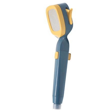 4-funksjons dusjhode med filter, høy ytelse, universelt dusjhode for bad, G1/2, mørkeblå/gul