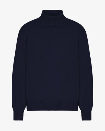 Merino Wool Turtleneck - Navy Blue - Male - M - Sustainable material - Ethical production