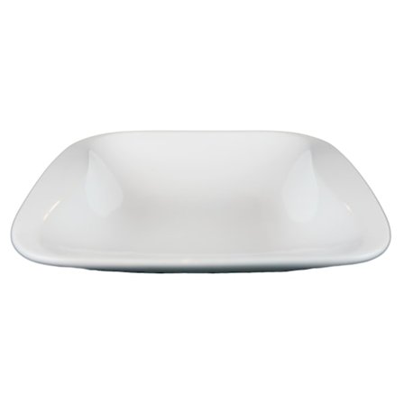 Firkantede porcelænstallerkener - afrundet kant - 8 stk.