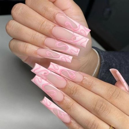 24st Fake Nails Long French W347 W347