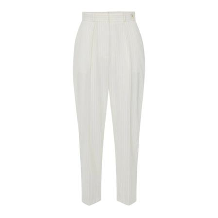 Elisabetta Franchi, Tapered Trousers Wit, Dames, Maat:S,wol