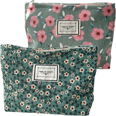 2 stk. Toilettasker Manchester Kosmetiktaske Makeup Taske med Lynlås Multifunktionel Manchester Taske Rejse Toilettaske til