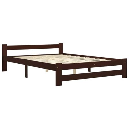 Vidaxl Sängram Mörkbrun Massiv Furu 180x200 Cm Brun