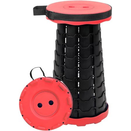 Sammenklappelig teleskopstol, bærbar, sammenklappelig skammel til voksne, opgraderet sammenklappelig skammel med en belastningskapacitet på 550 pund, 