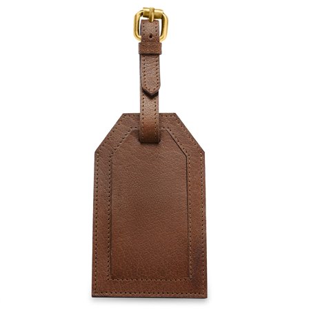 Luggage Tag | Dark Brown Full-Grain Buffalo Leather for Men