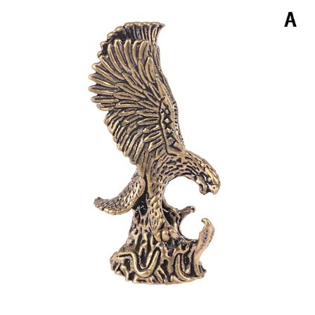 Antik messing Eagle Crane Statue Små ornamenter Vintage messing