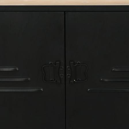 Vidaxl Bokhylla Massiv Furu Och Stål 80x32,5x180 Cm Svart