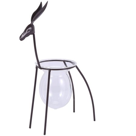 Smidesjärn Behållare Glas Transparent Blomkruka Flaska Kruka M