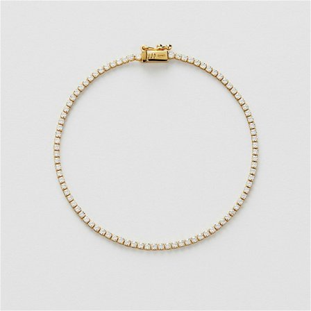 Tennis Armbånd 16,5 cm - 18K GULLBELAGT STERLINGSØLV