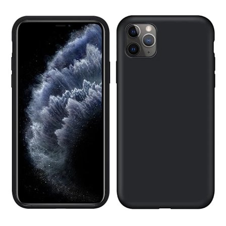 Mat Sort Silikone Cover Kompatibelt med iPhone 11[JSR]