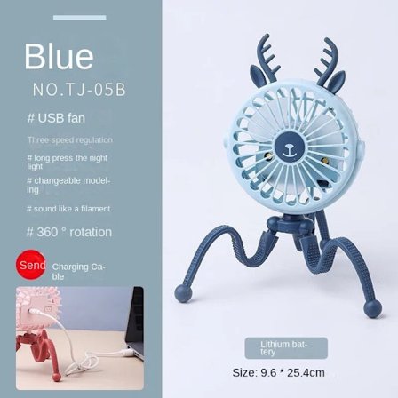 Barnvagnsfläkt Octopus Shape Tripod Clip Fläkt