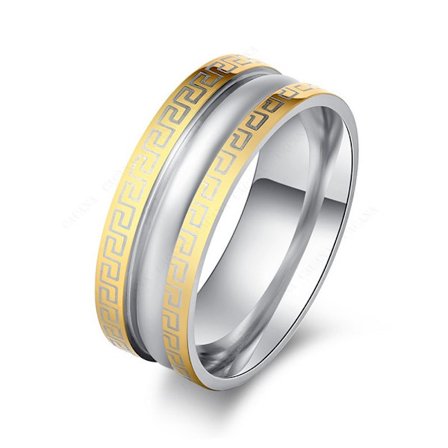 Rostfritt stål ring guldpläterad