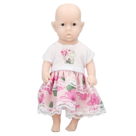 6in Reborn Baby Doll Livaktig Realistisk Silikon Rosa Hvit Kjole Nyfødt Dukke for 3 År Gammelt Barn