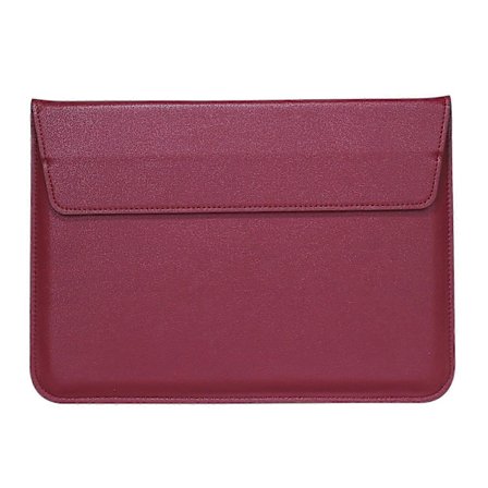 Kuvertstil PU Läder Laptop Väska Fodral för MacBook Air 13,3-tum/iPad Pro 12,9-Vinröd