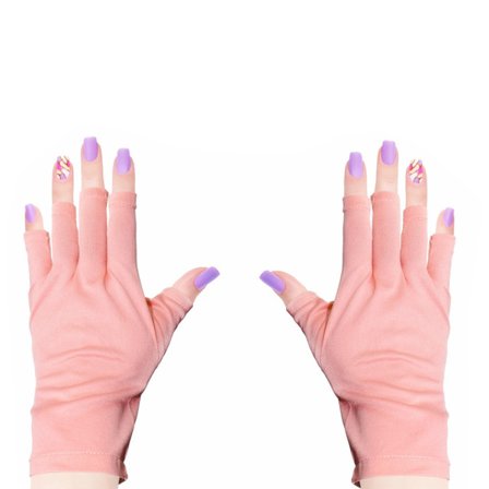 2 Par Pink Manicure Handsker Phototerapi Lys Anti-UV Sol