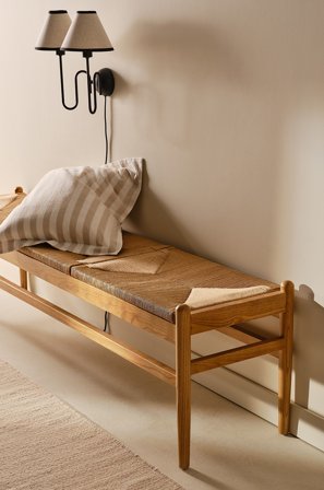 Jotex - Benk 180 Cm Trefarget/natur - NATTAVAARA - Kjøp Benker hos Jotex