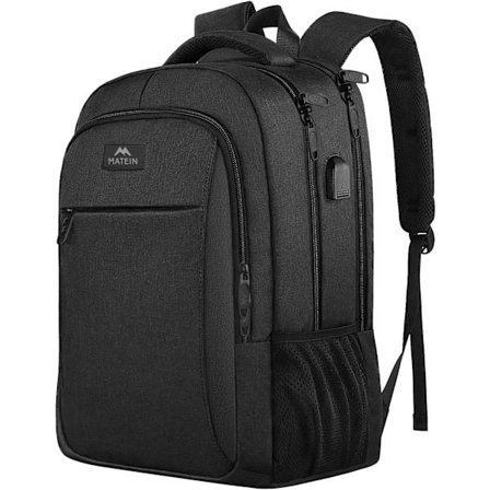Business Laptop Ryggsekk Reise Laptop Bag Ryggsekk med USB-ladeport Vannbestandig Laptop Ryggsekk Dagstursekk, Svart-45*30*20cm