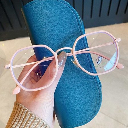 Anti-Blue Light Briller Runde Briller PINK