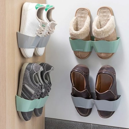 Seinälle kiinnitettävä kengänpidike – itseliimautuva