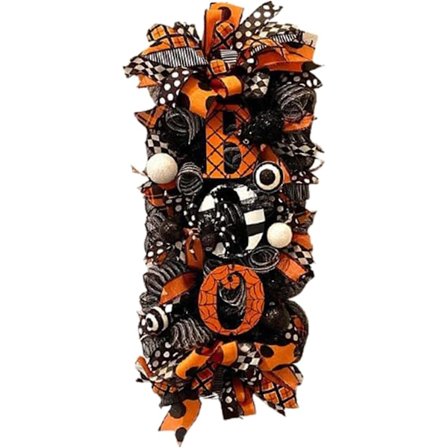 Halloween Swag Krans, Efterårs Krans Hoveddør Hængende Ornament til Halloween Ferie Hjem Gård Dekoration