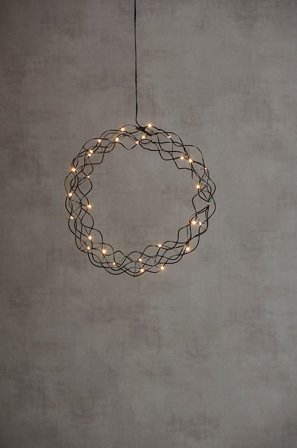 Star Trading - Riippuva Curly-valokoriste 30 cm - Musta - Joulun koristevalot - - Homeroom