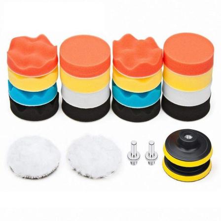 22 deler 80mm poleringspute poleringssvamp poleringssvampsett for med M10 borbit ullpoleringspute for bilpolering sliping voksing